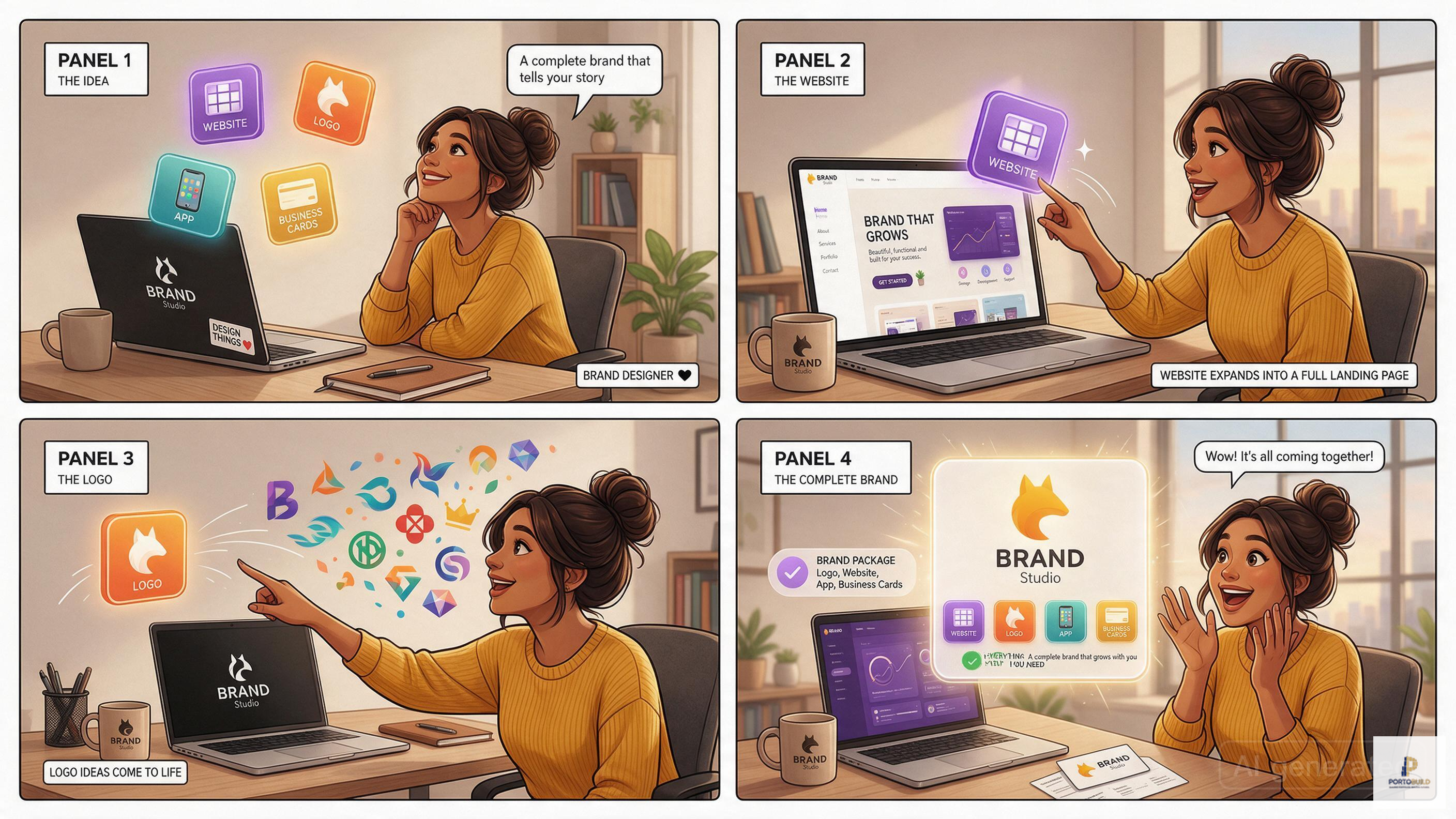 Comic: Woman's idea takes shape with digital elements