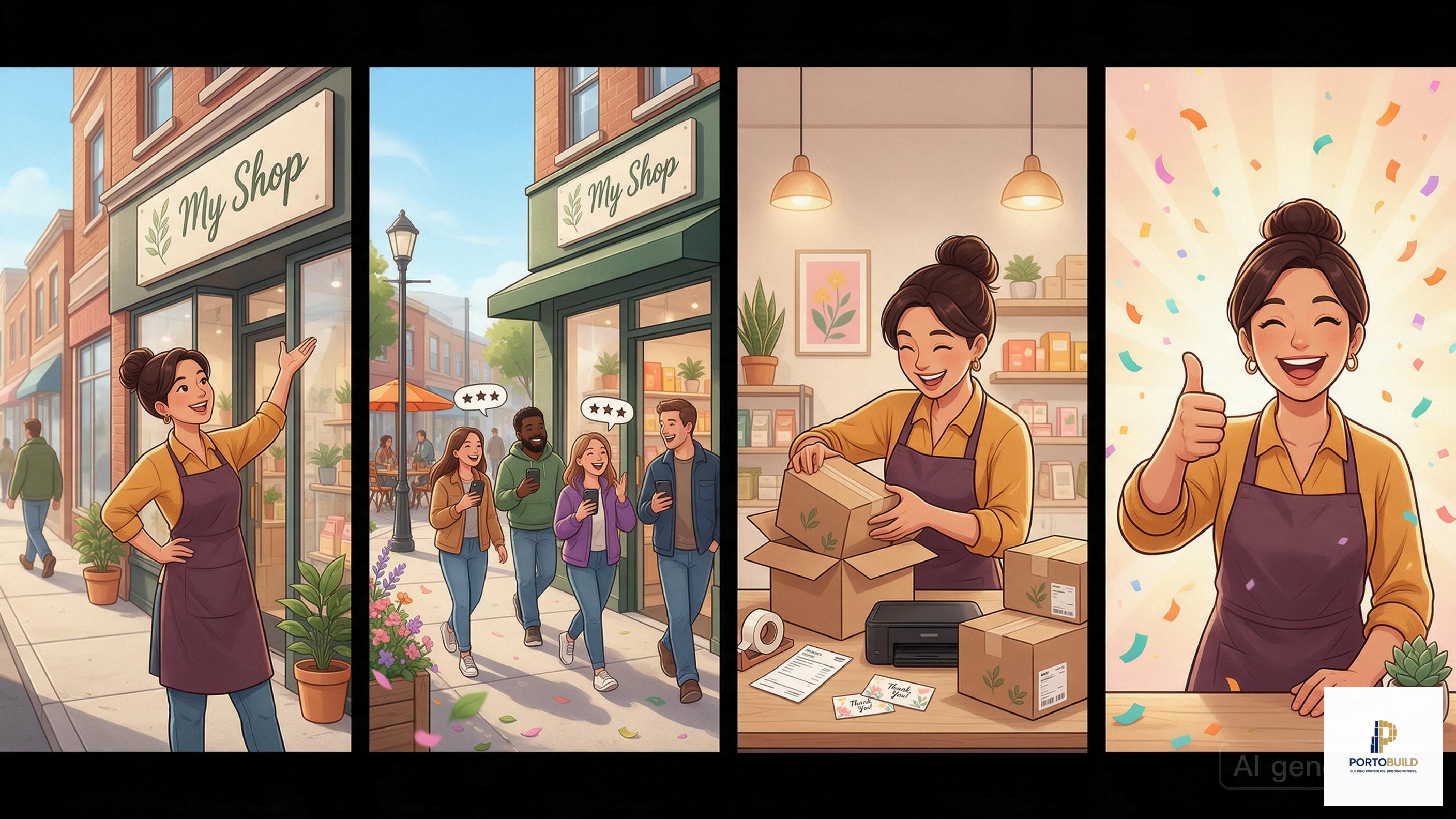 Comic: Business thriving with customers